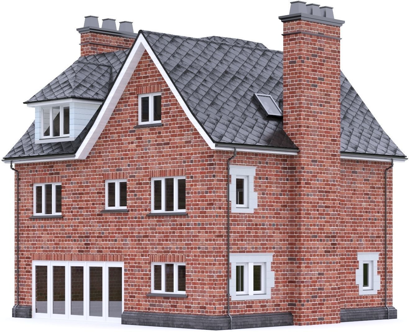English Brick House 19 Low-poly 3D model_16