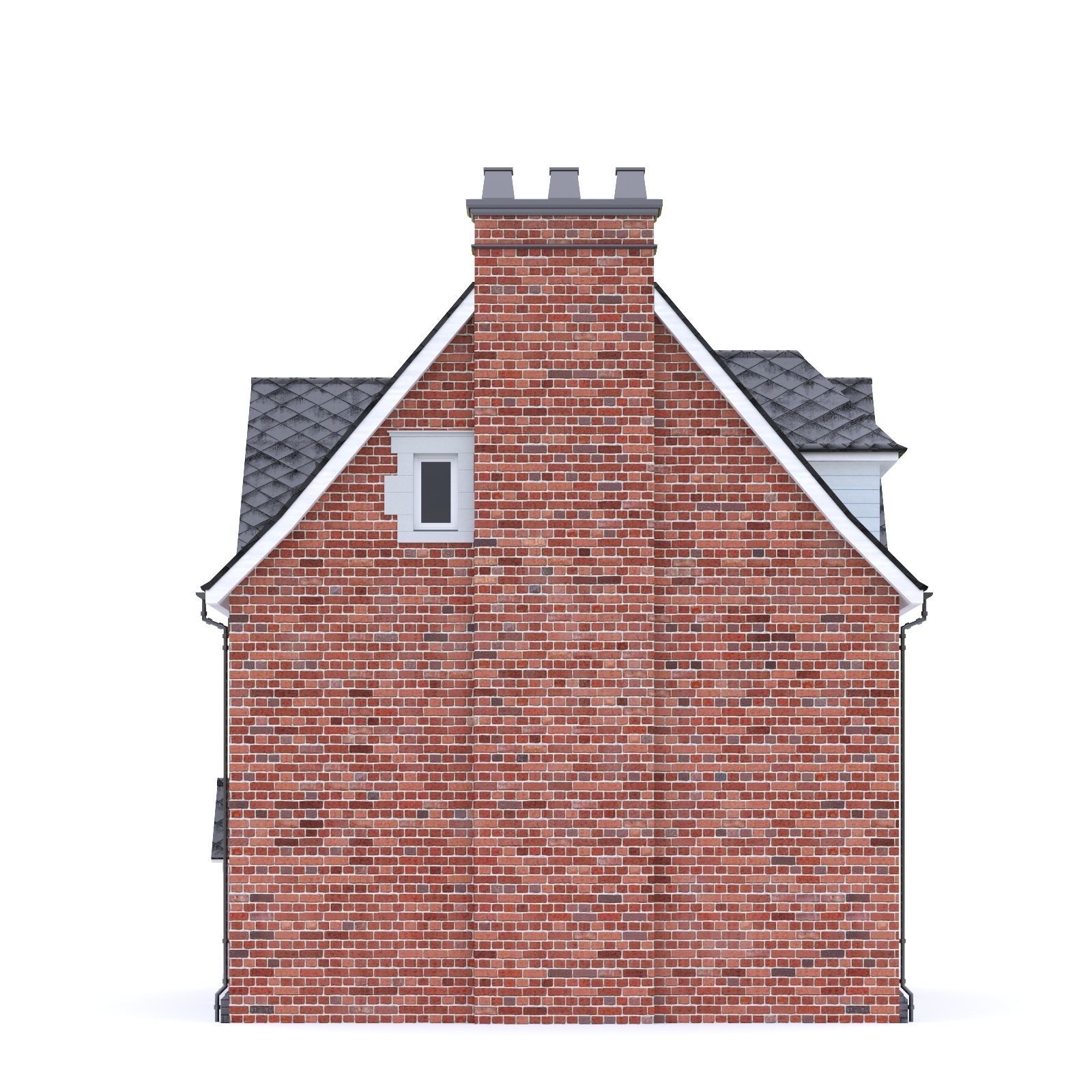 English Brick House 19 Low-poly 3D model_13