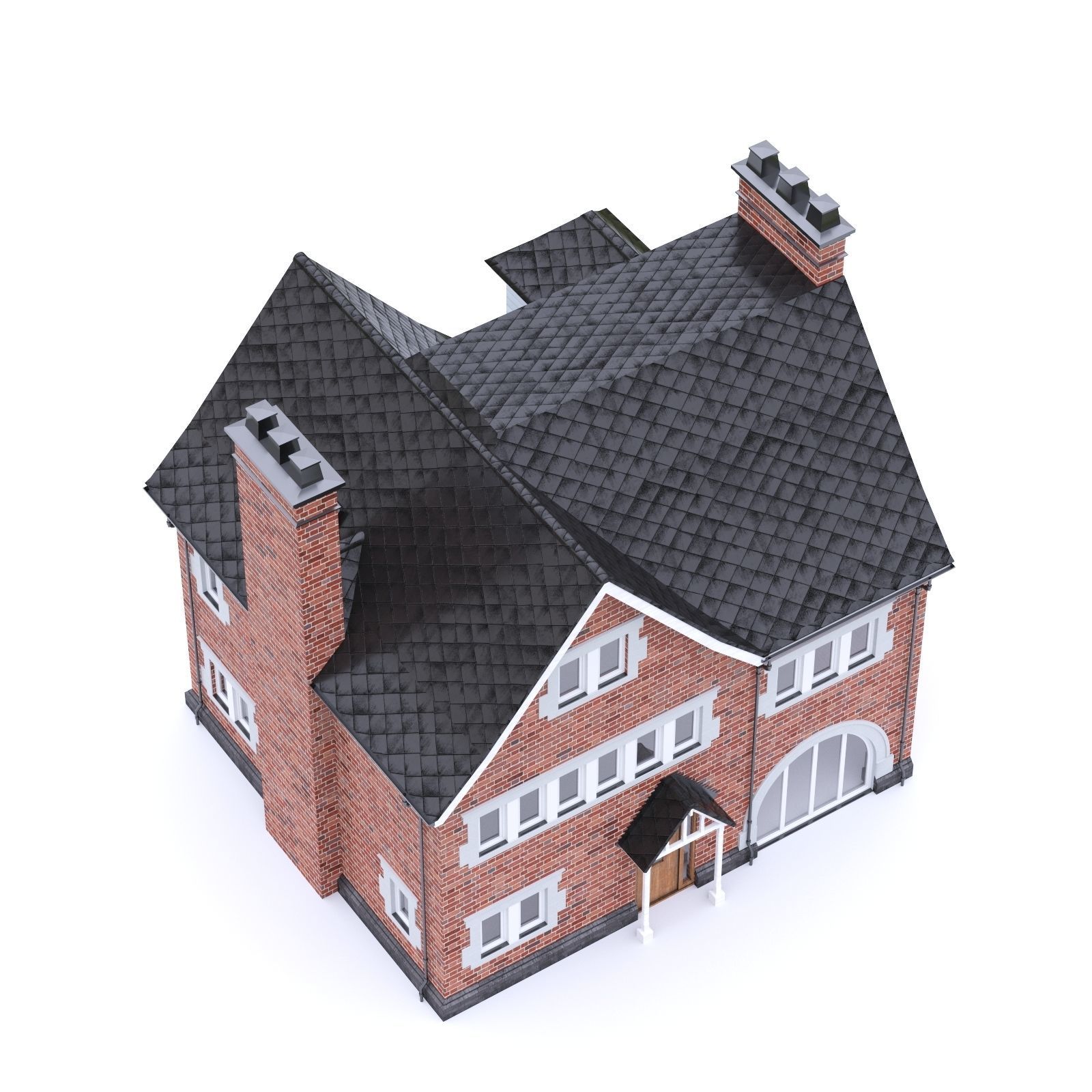 English Brick House 19 Low-poly 3D model_1