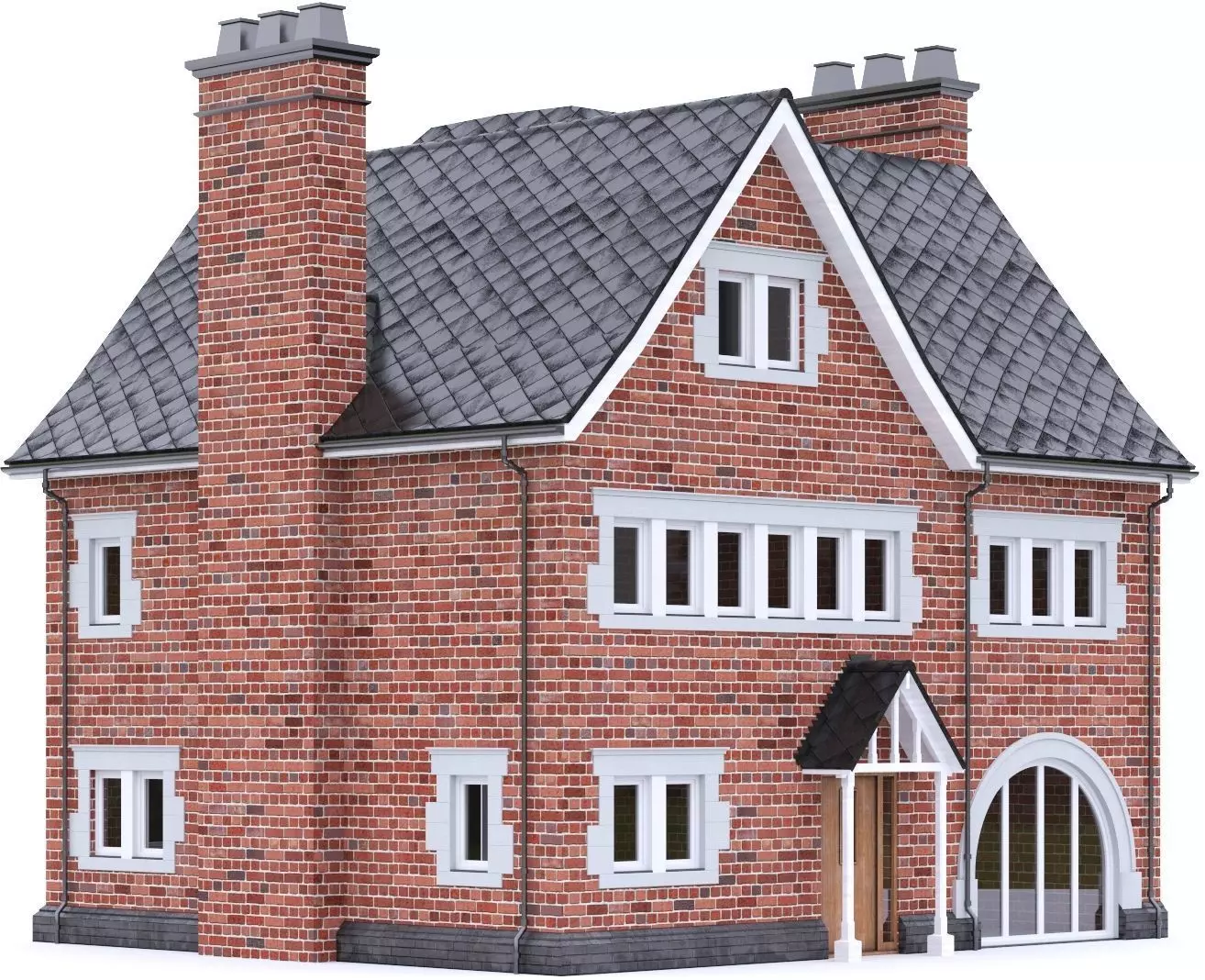 English Brick House 19 Low-poly 3D model_0