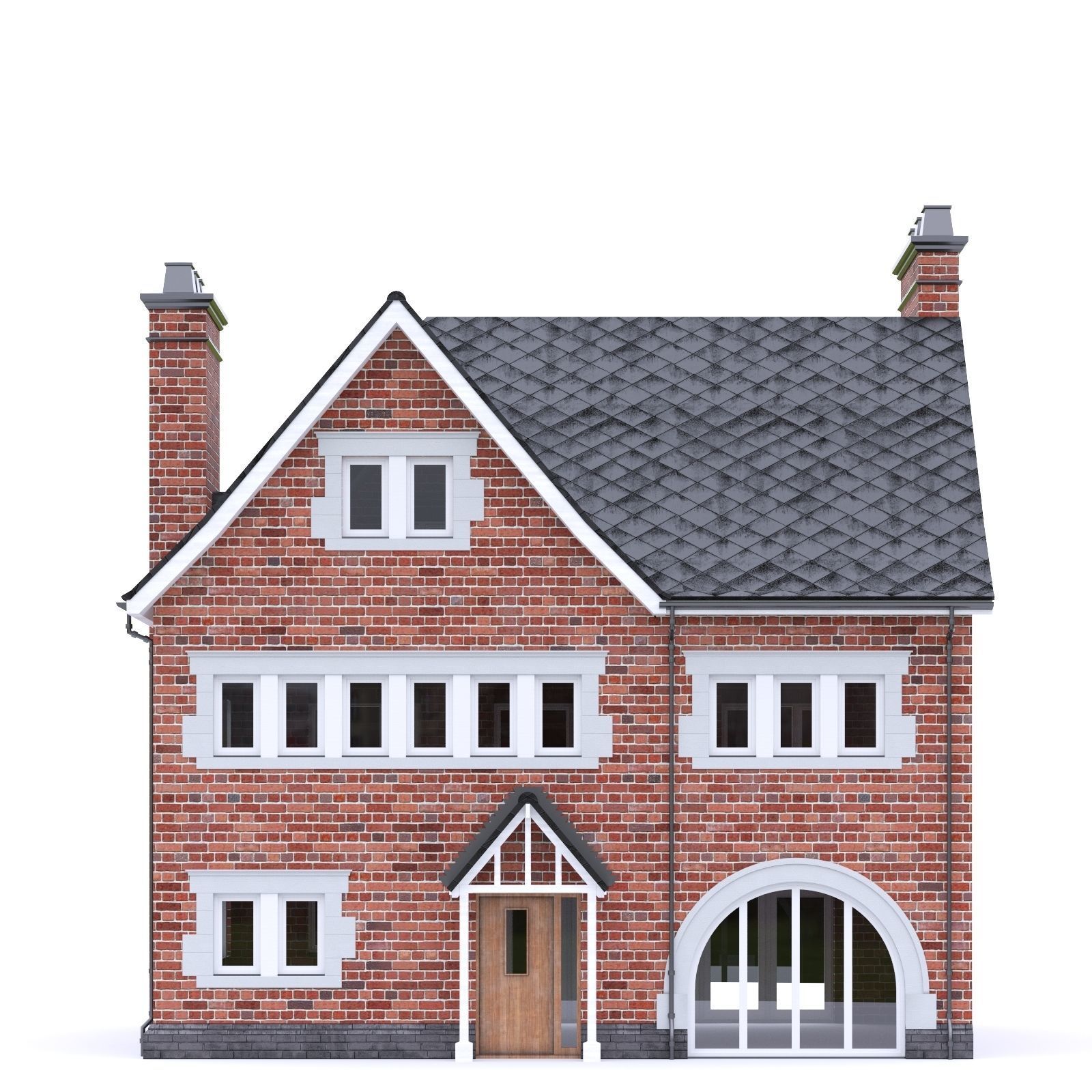 English Brick House 19 Low-poly 3D model_4