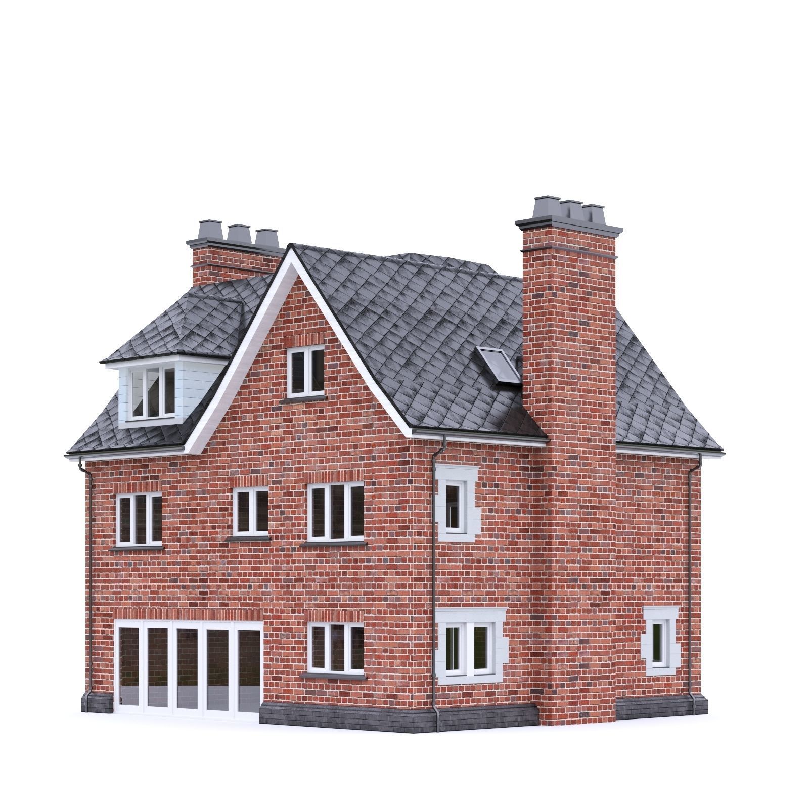 English Brick House 19 Low-poly 3D model_8