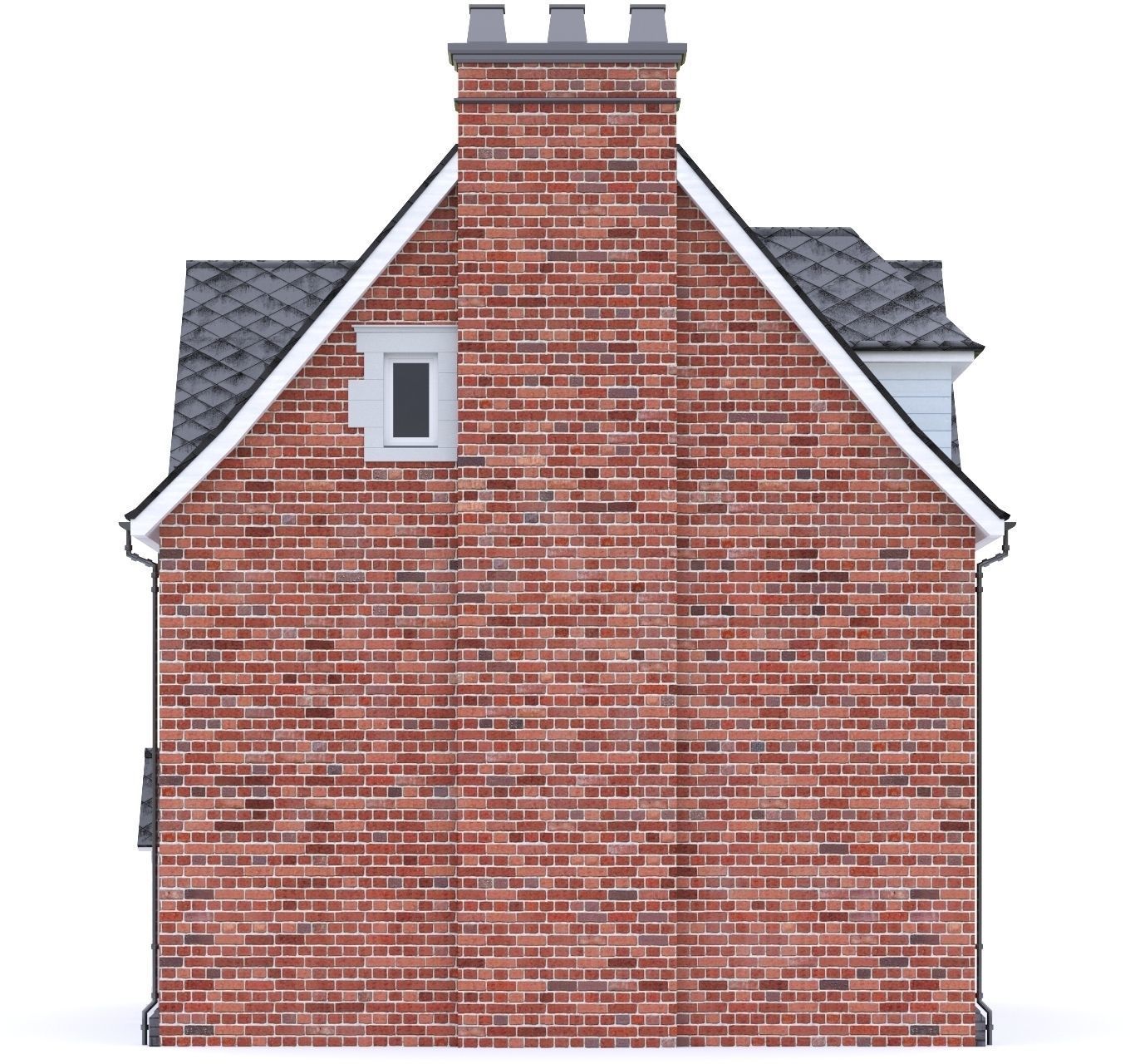 English Brick House 19 Low-poly 3D model_12