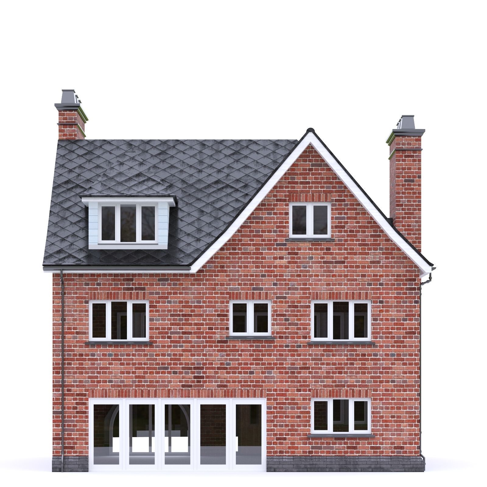 English Brick House 19 Low-poly 3D model_6