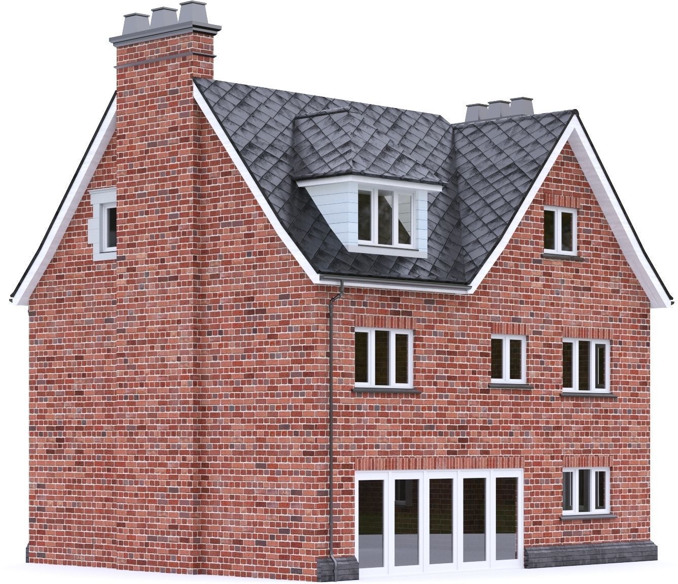 English Brick House 19 Low-poly 3D model_14