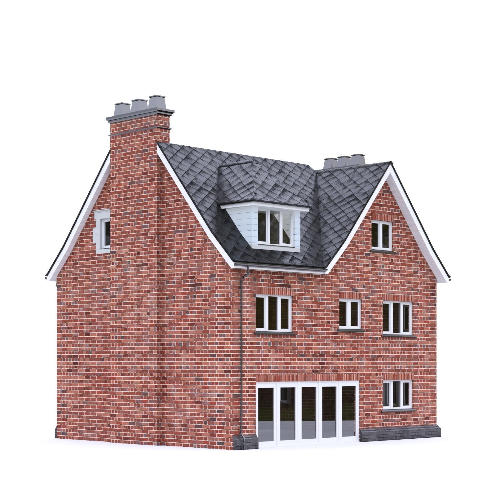 English Brick House 19 Low-poly 3D model_2