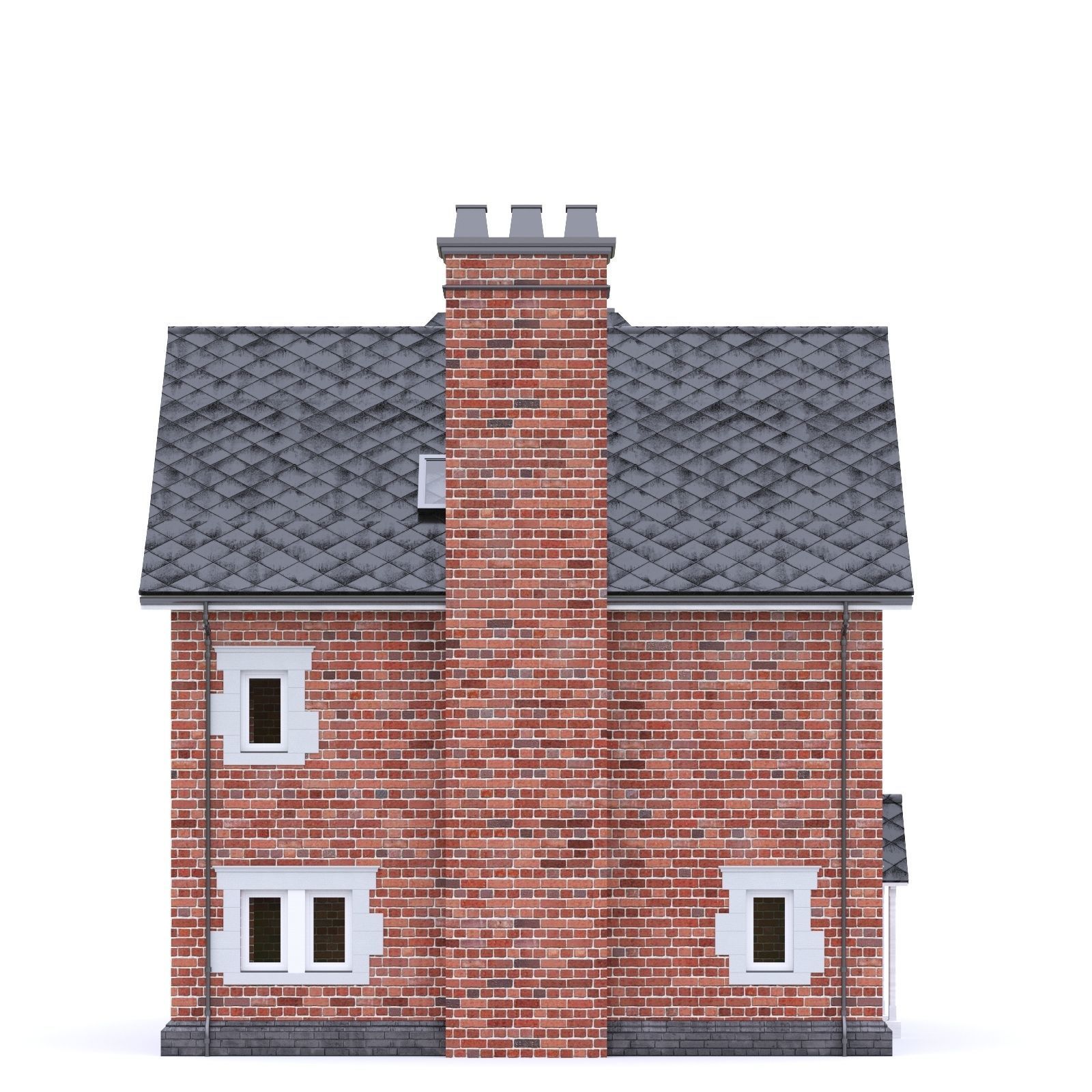English Brick House 19 Low-poly 3D model_7