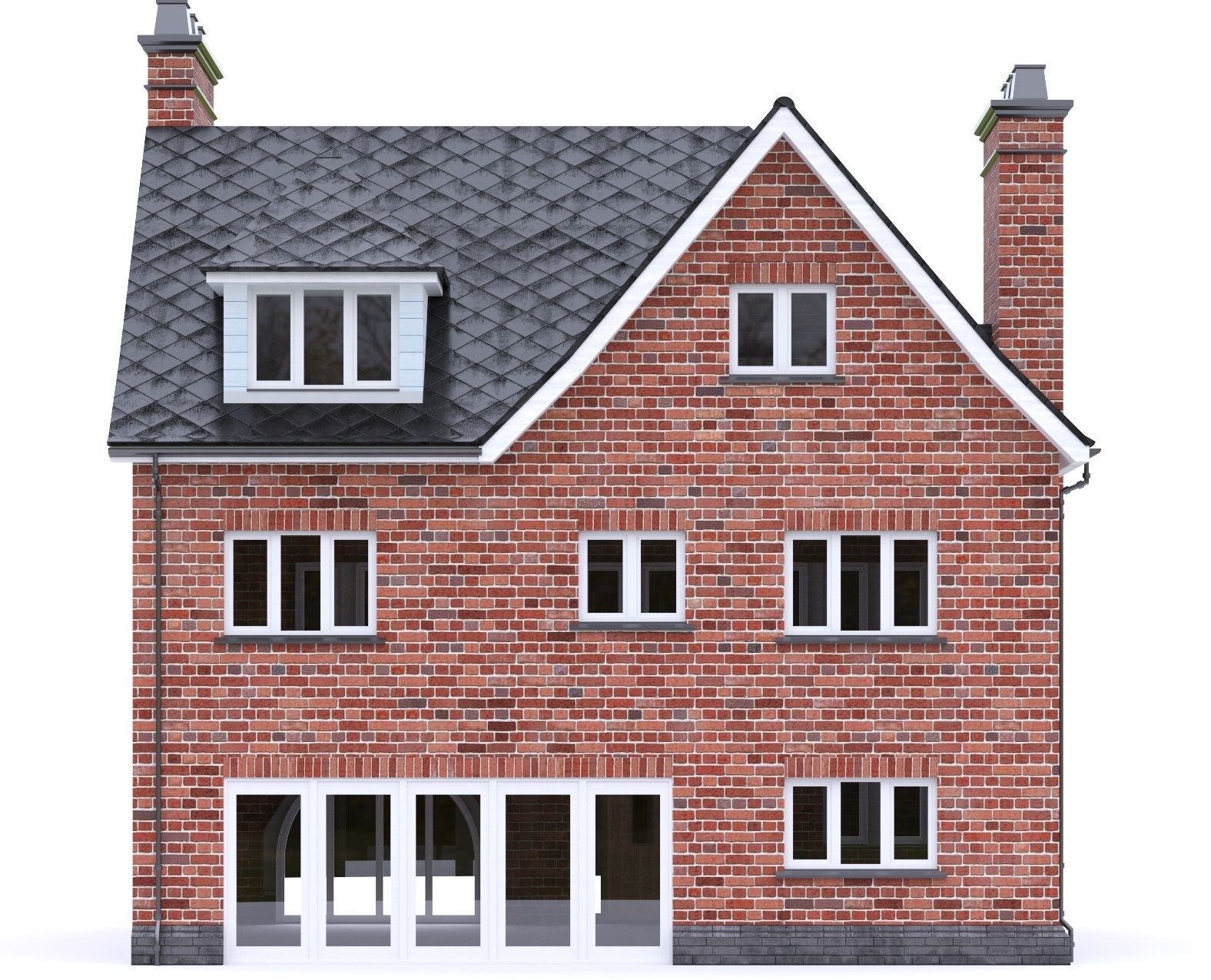 English Brick House 19 Low-poly 3D model_15