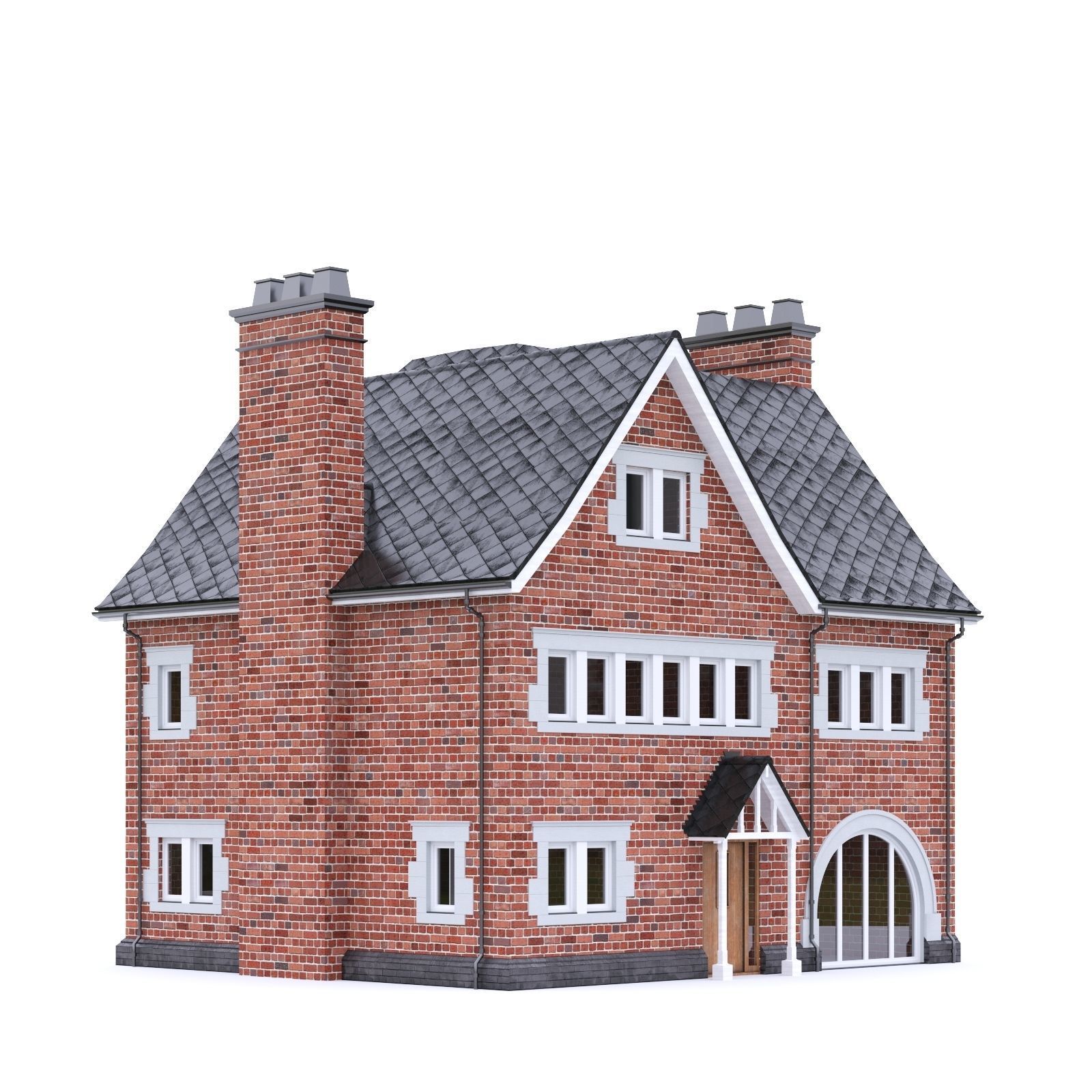 English Brick House 19 Low-poly 3D model_3