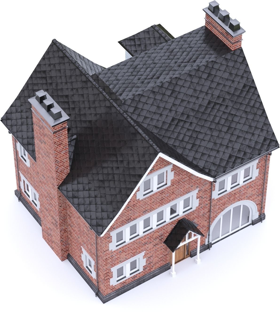 English Brick House 19 Low-poly 3D model_17