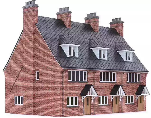 English Brick House 18 Low-poly 3D model