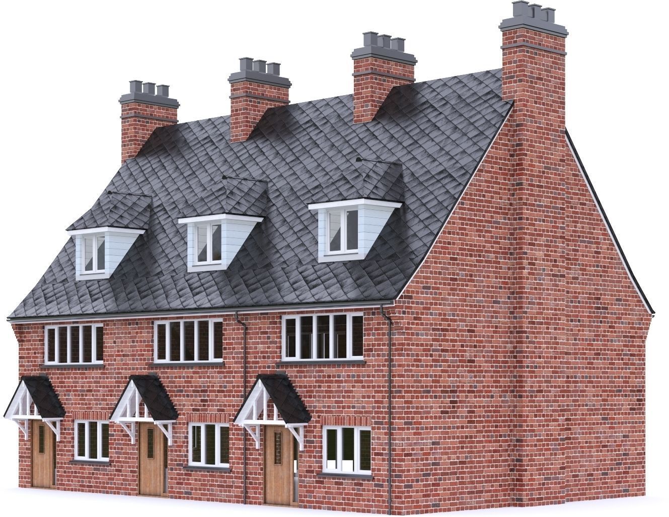English Brick House 17 Low-poly 3D model_14