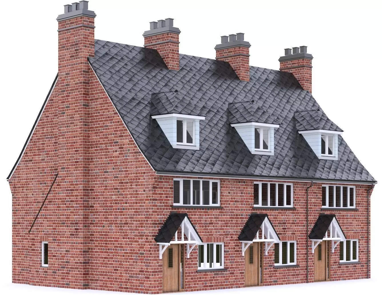English Brick House 17 Low-poly 3D model_0