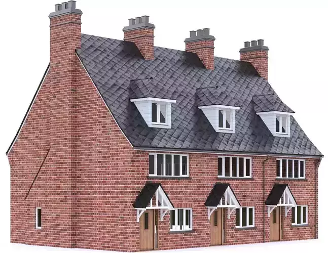 English Brick House 17 Low-poly 3D model