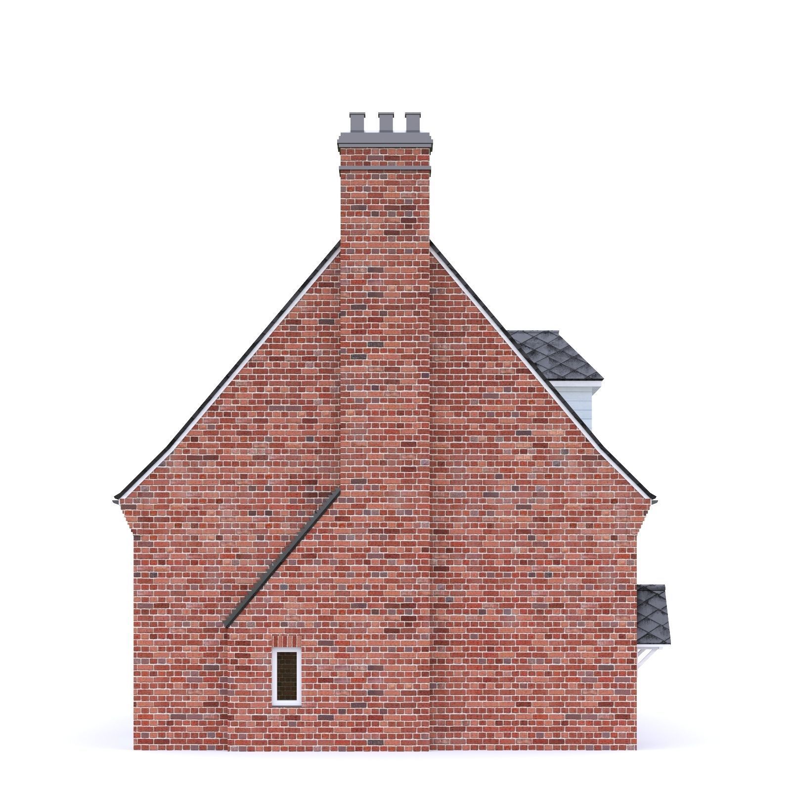 English Brick House 17 Low-poly 3D model_8