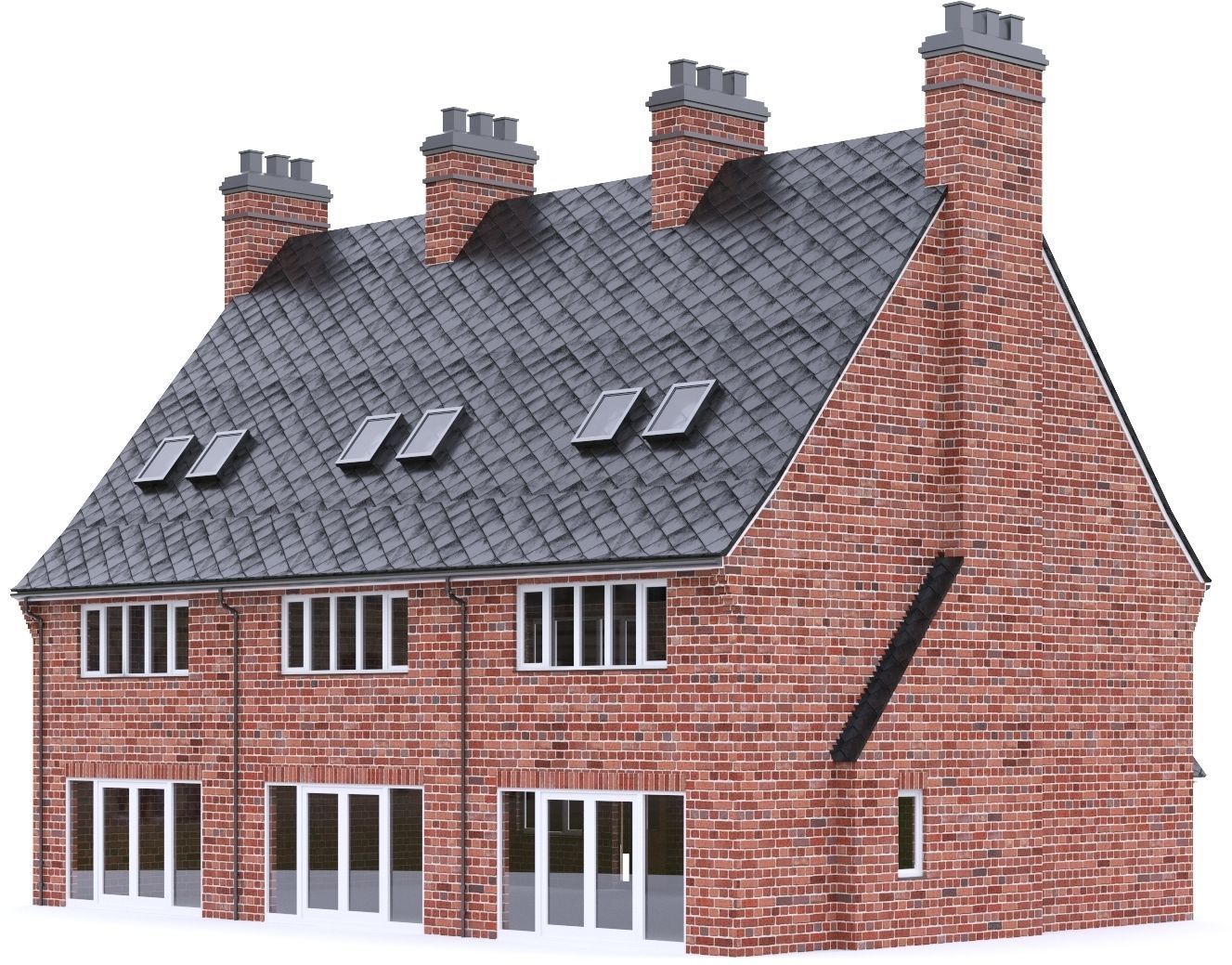 English Brick House 17 Low-poly 3D model_11