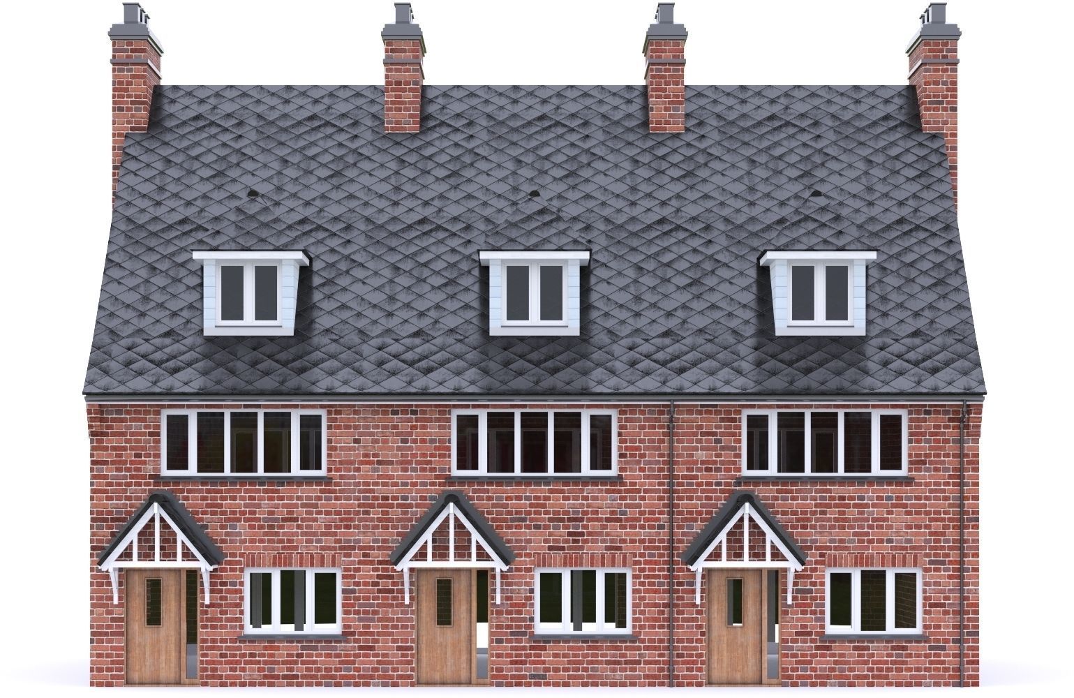 English Brick House 17 Low-poly 3D model_16