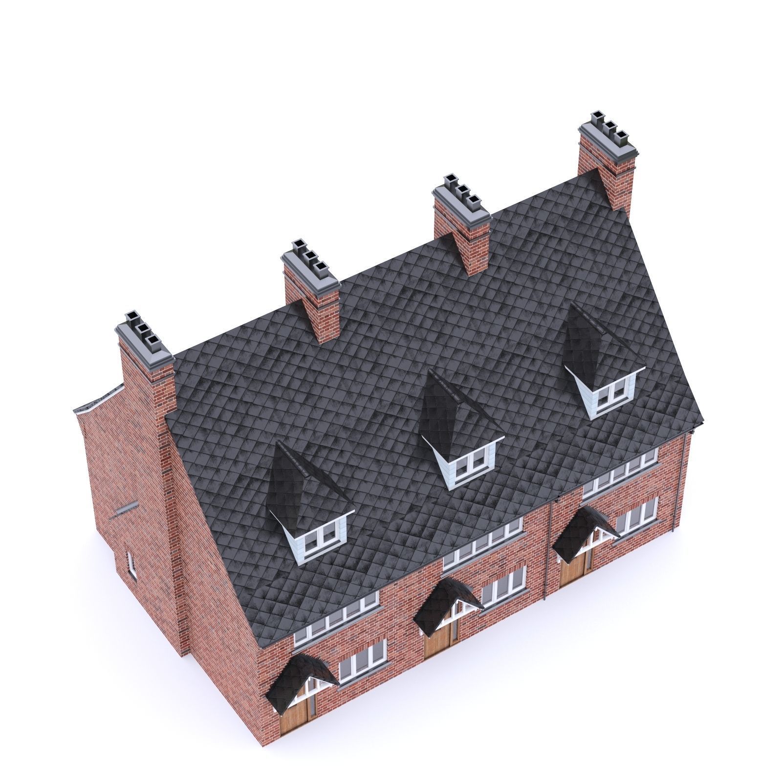 English Brick House 17 Low-poly 3D model_4