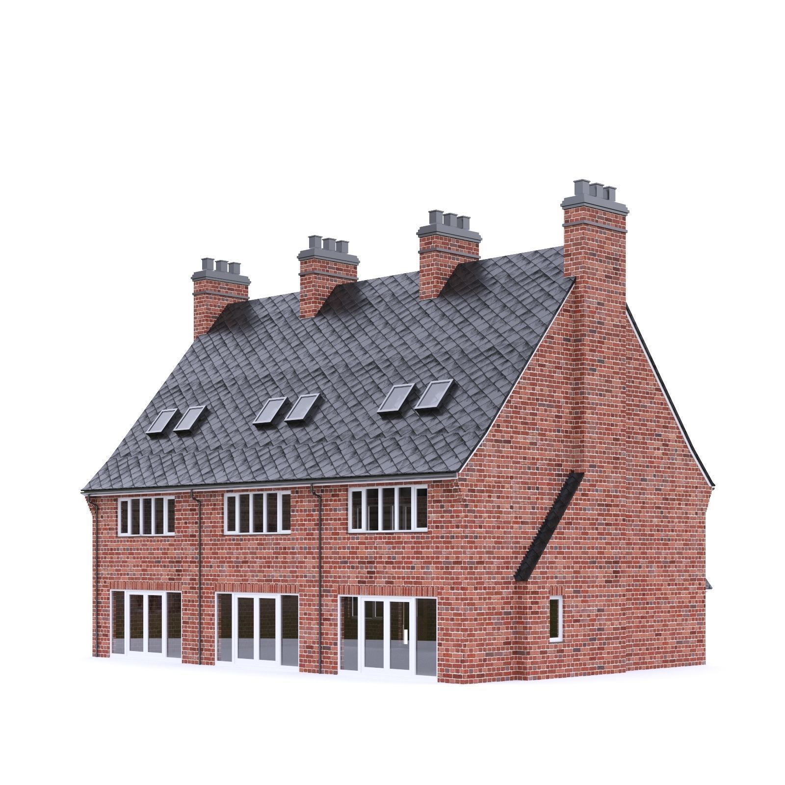 English Brick House 17 Low-poly 3D model_6
