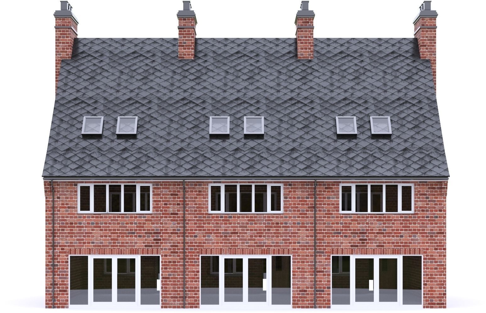 English Brick House 17 Low-poly 3D model_9