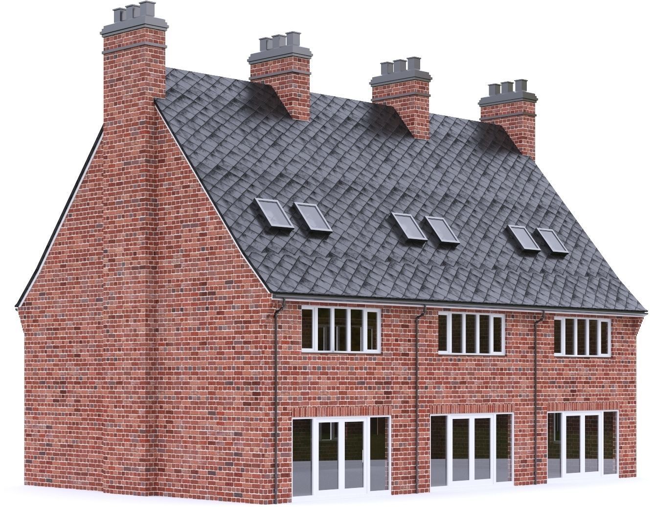 English Brick House 17 Low-poly 3D model_10