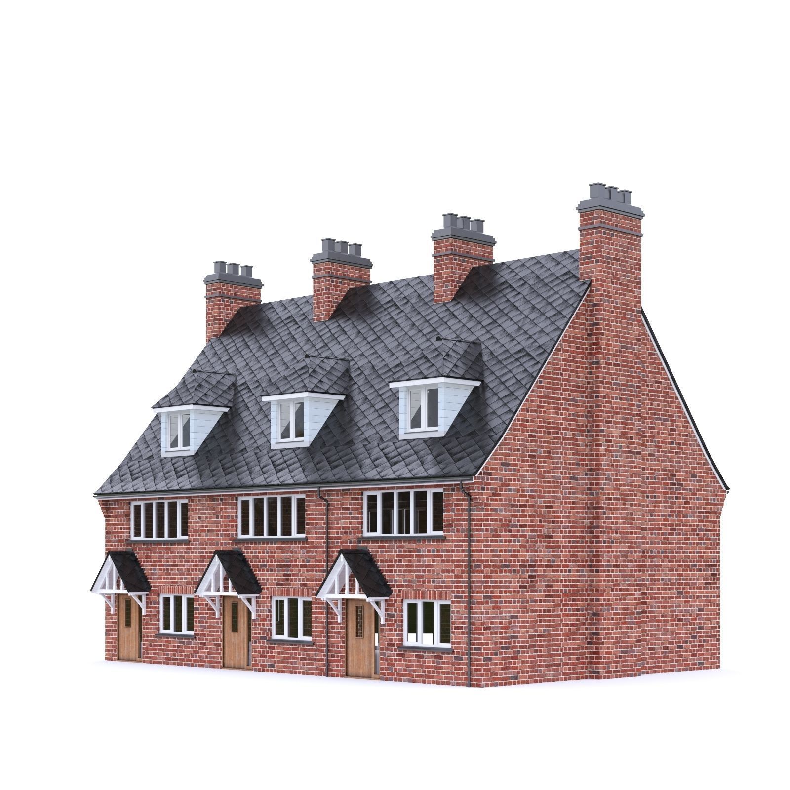 English Brick House 17 Low-poly 3D model_1
