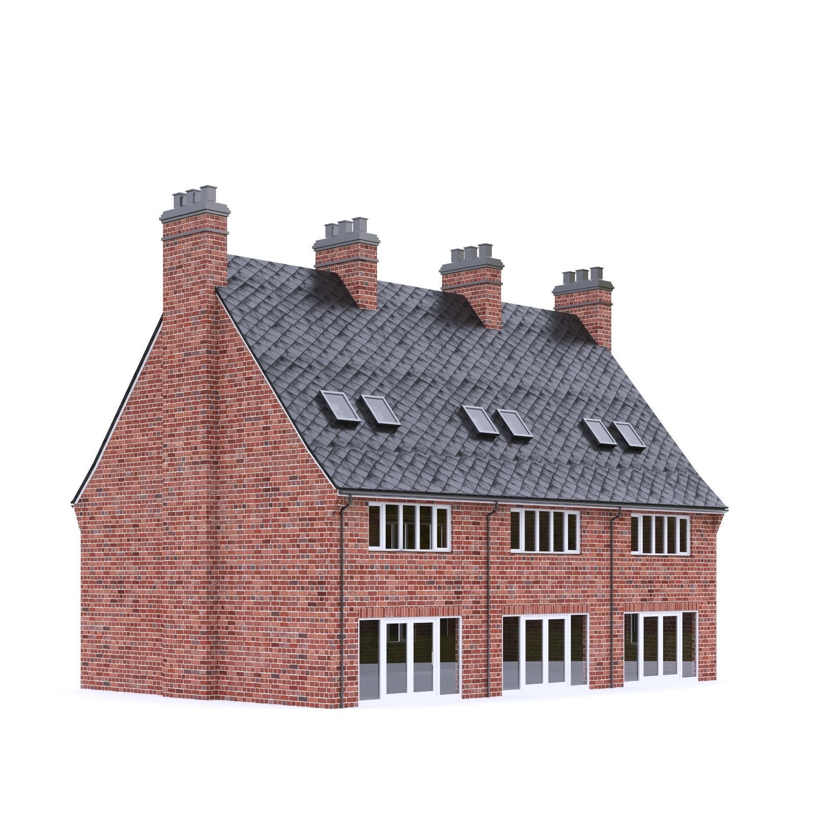 English Brick House 17 Low-poly 3D model_3