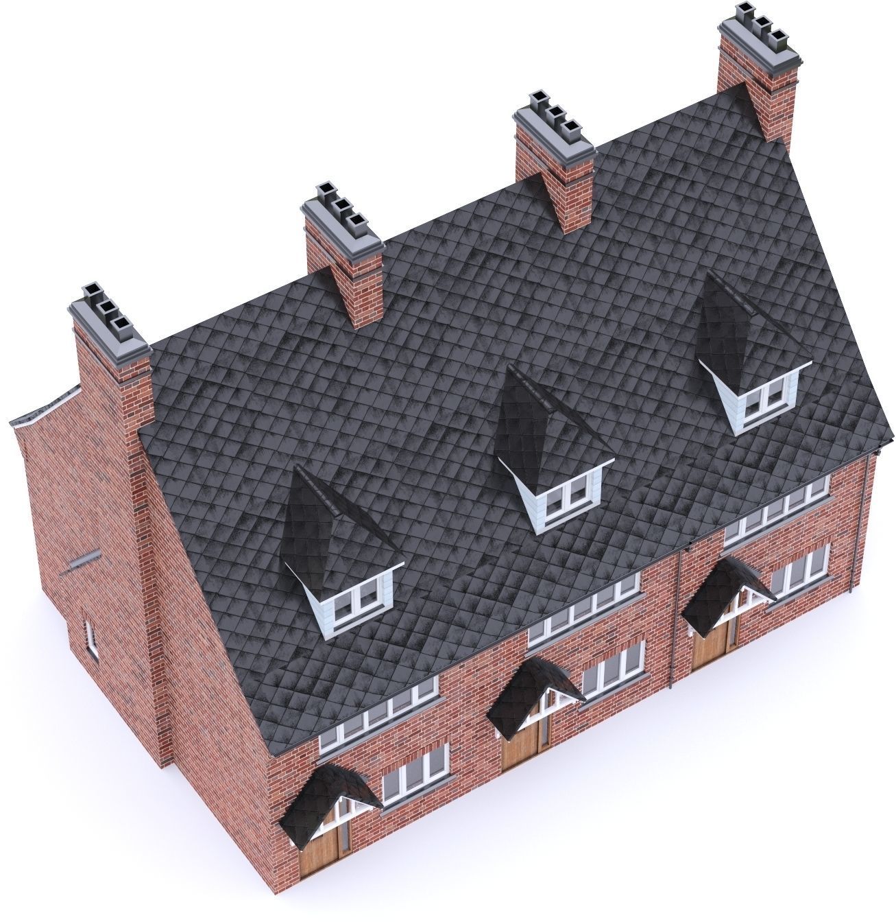 English Brick House 17 Low-poly 3D model_12