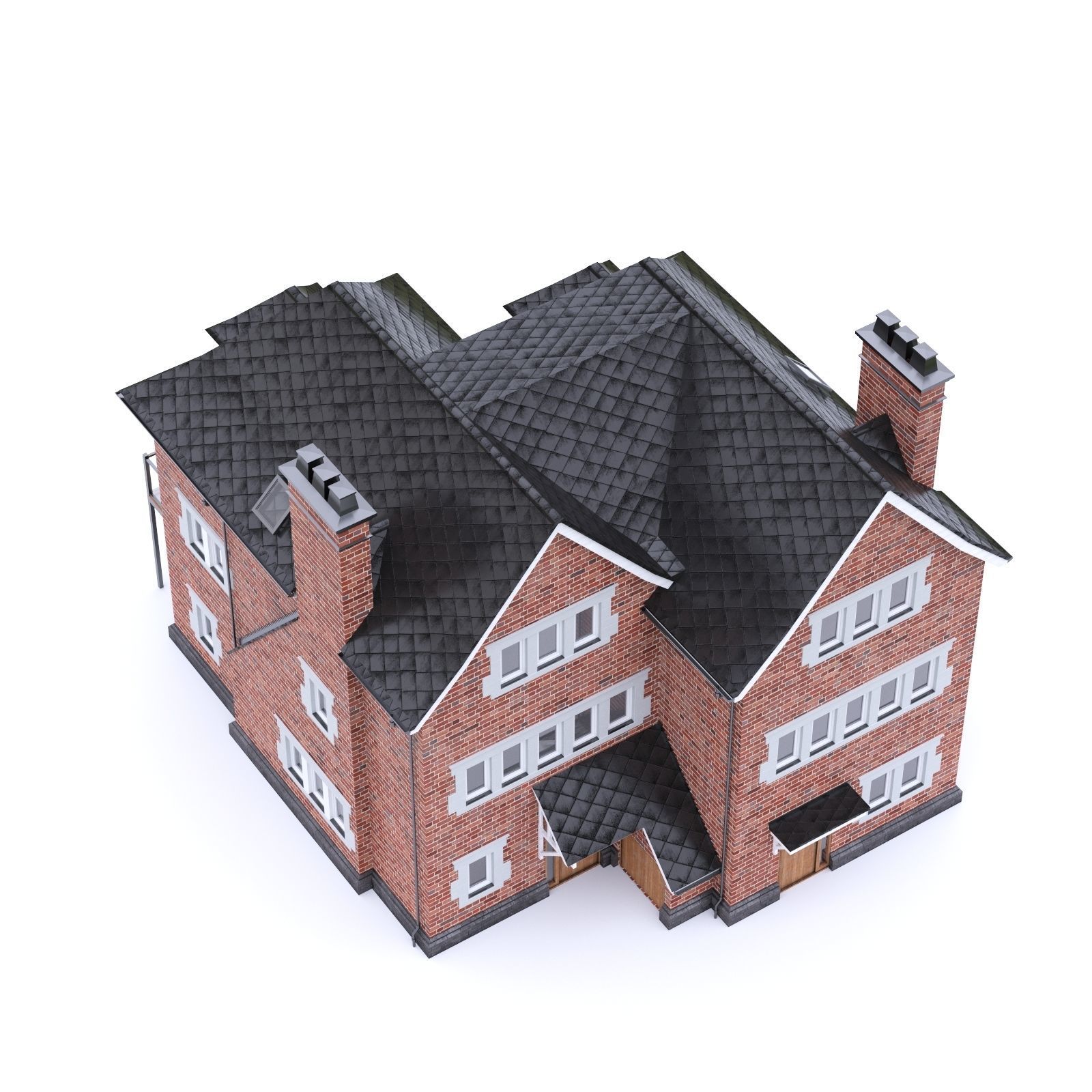 English Brick House 16 Low-poly 3D model_1
