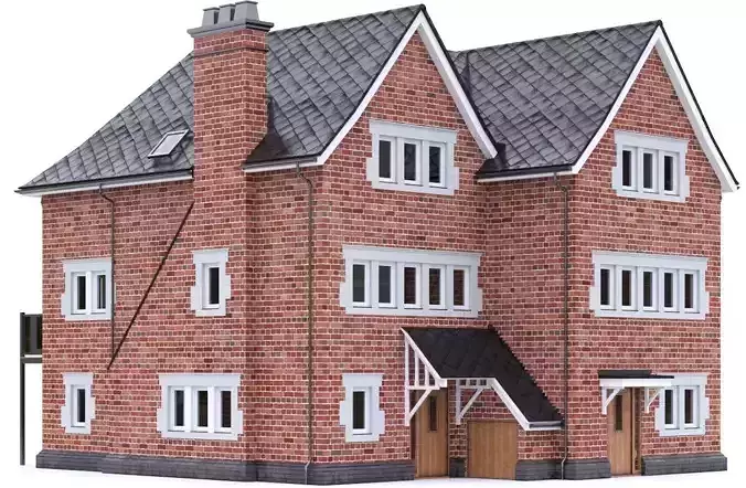 English Brick House 16 Low-poly 3D model