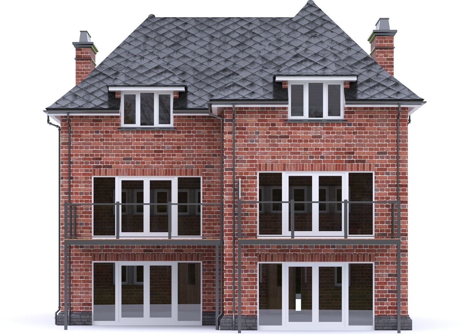 English Brick House 16 Low-poly 3D model_15