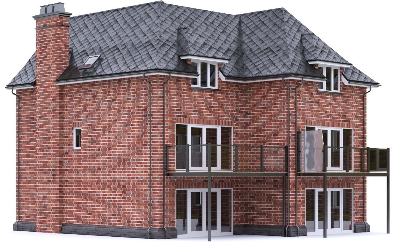 English Brick House 16 Low-poly 3D model_14