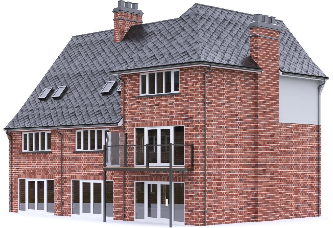 English Brick House 15 Low-poly 3D model_16