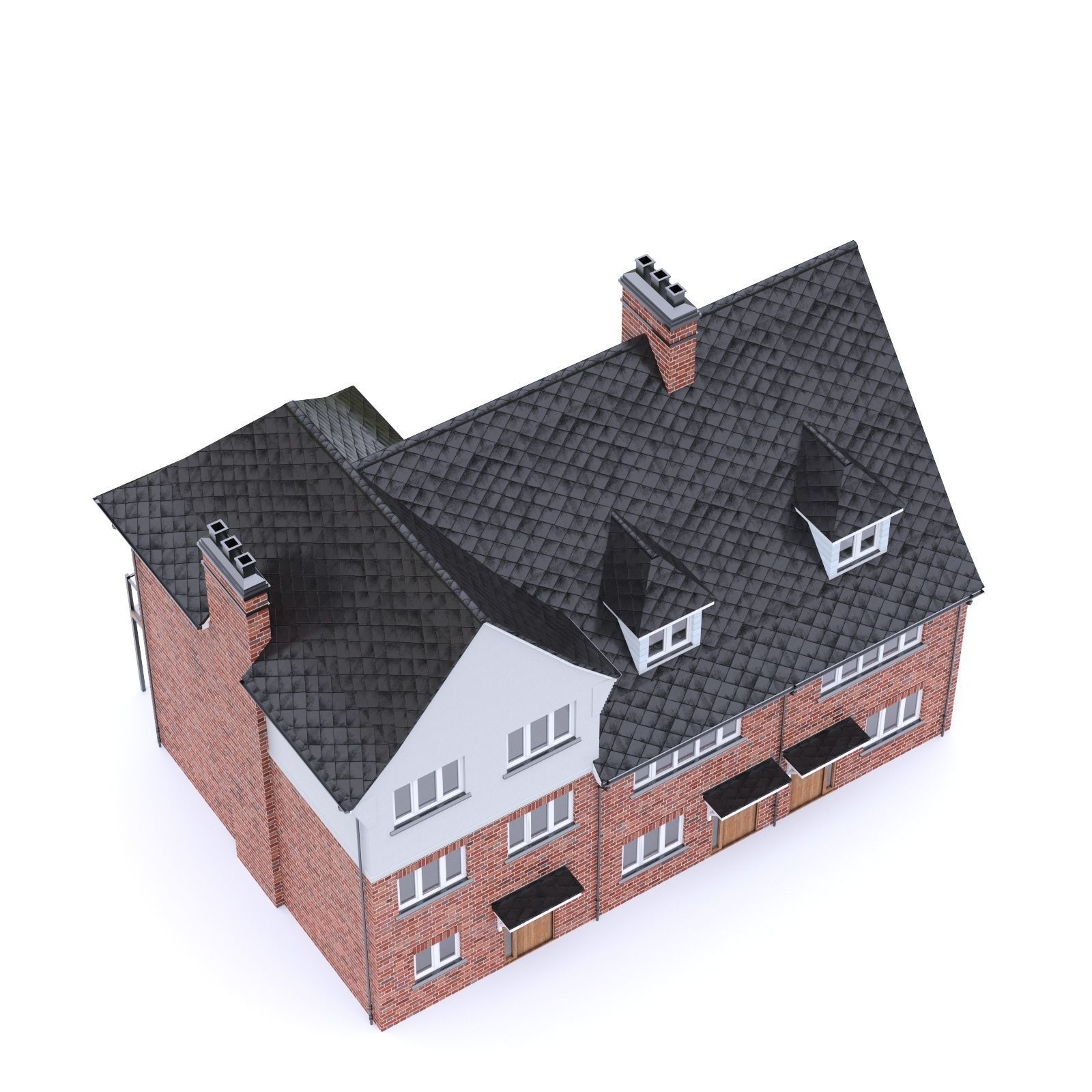 English Brick House 15 Low-poly 3D model_7