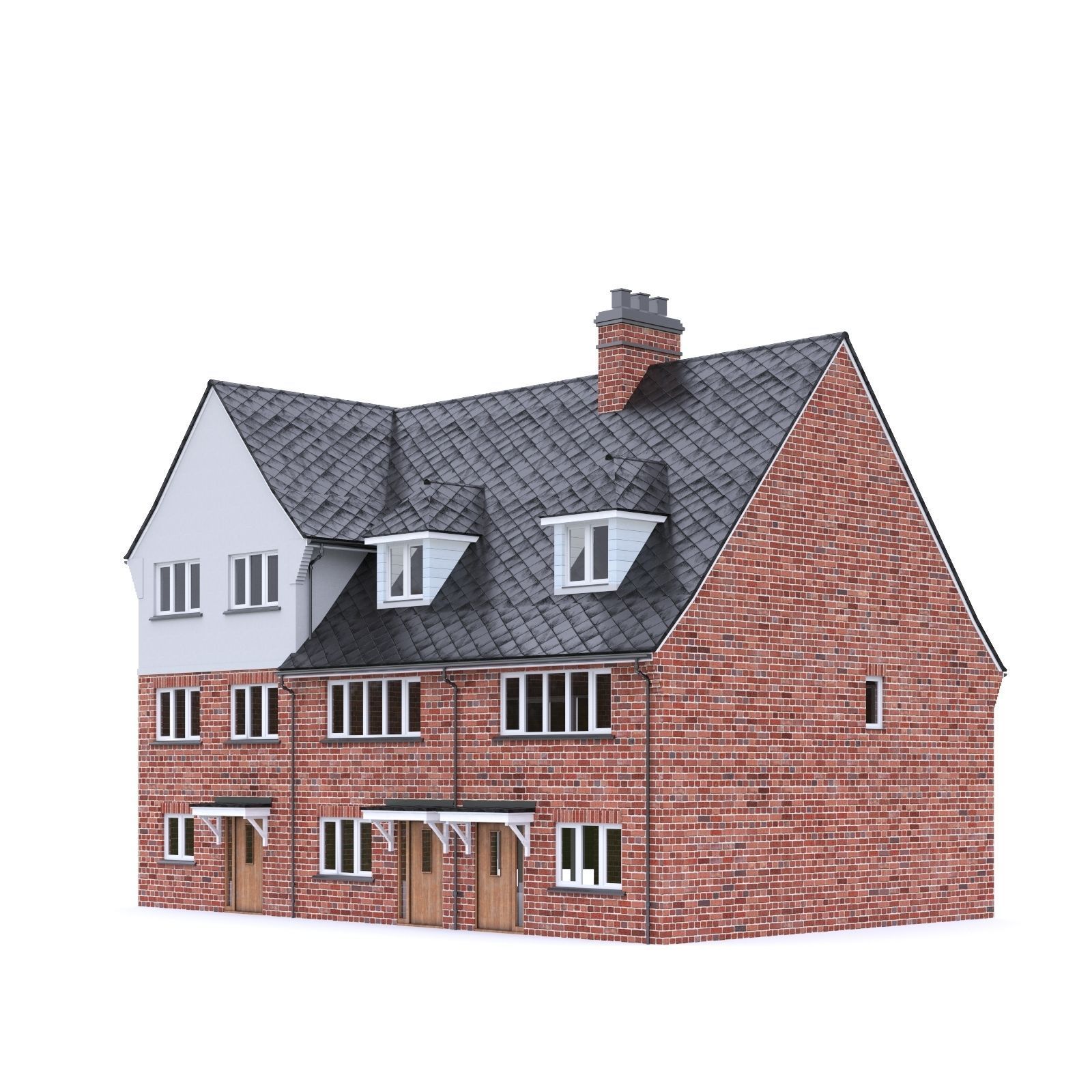 English Brick House 15 Low-poly 3D model_3