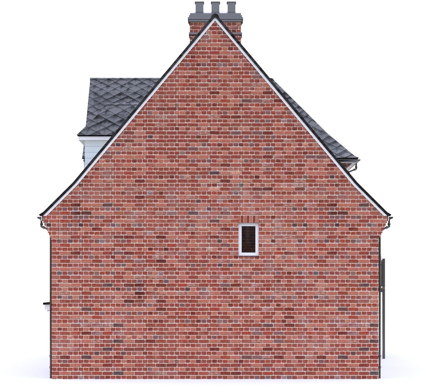 English Brick House 15 Low-poly 3D model_13