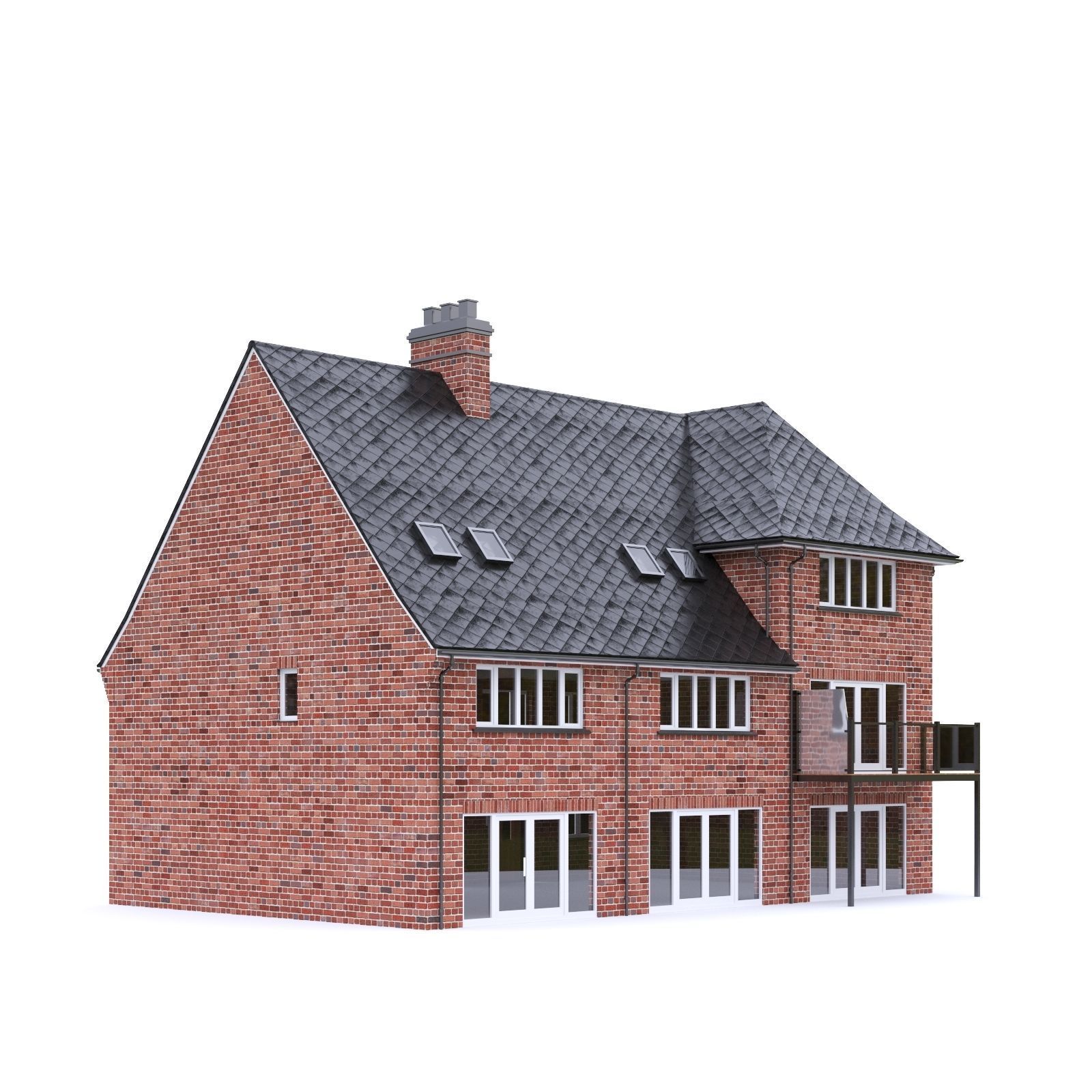 English Brick House 15 Low-poly 3D model_4