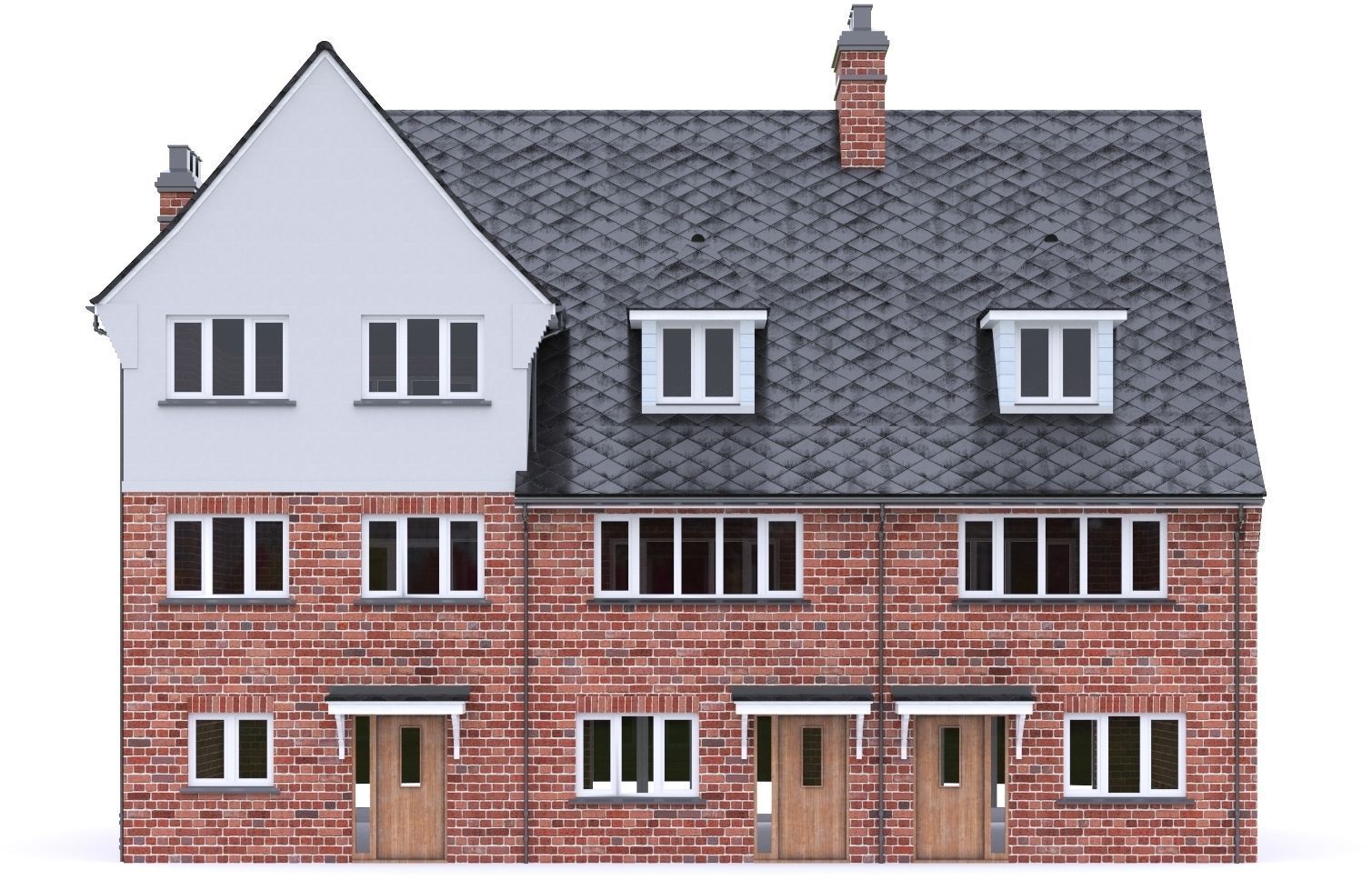 English Brick House 15 Low-poly 3D model_12