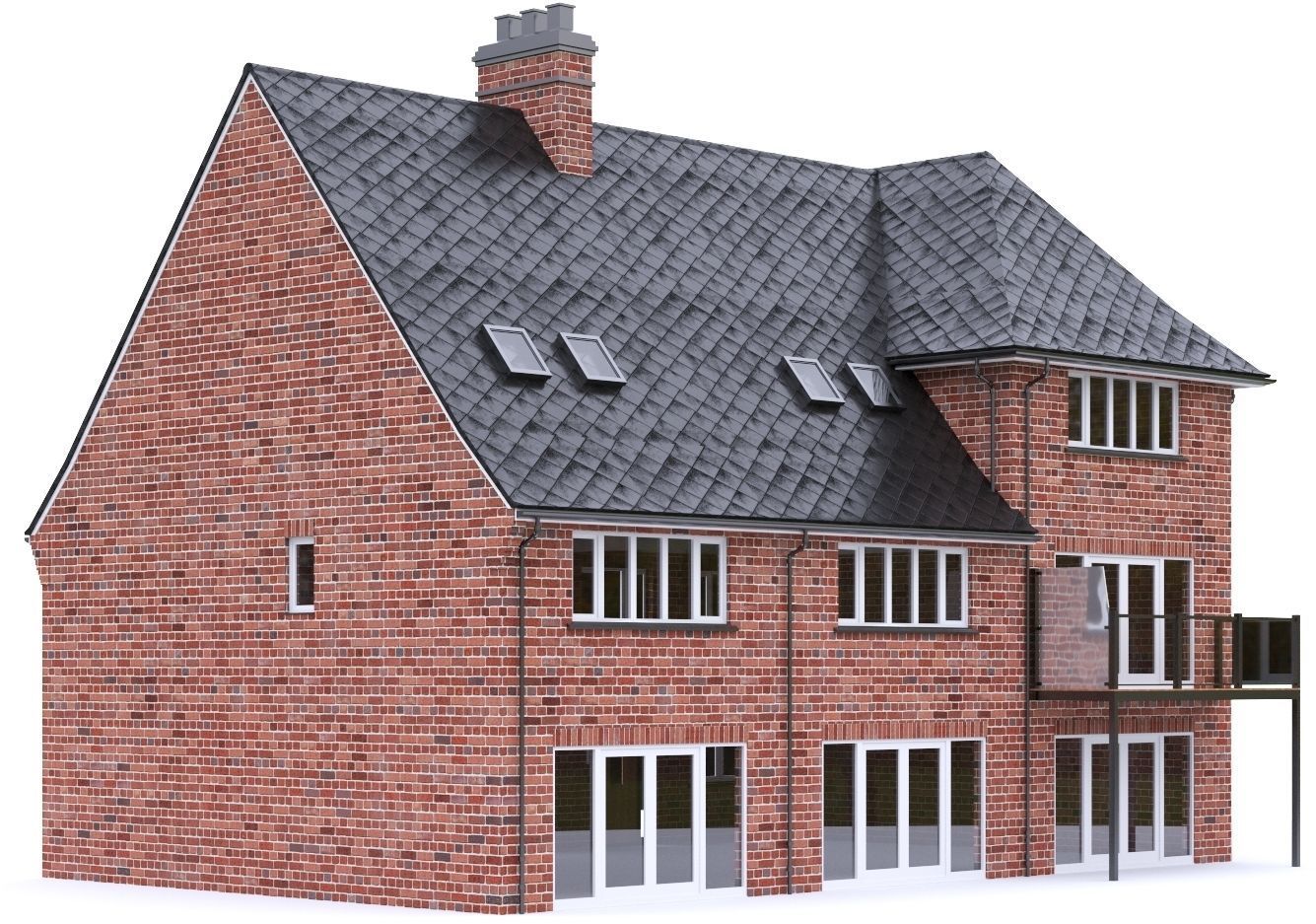 English Brick House 15 Low-poly 3D model_14