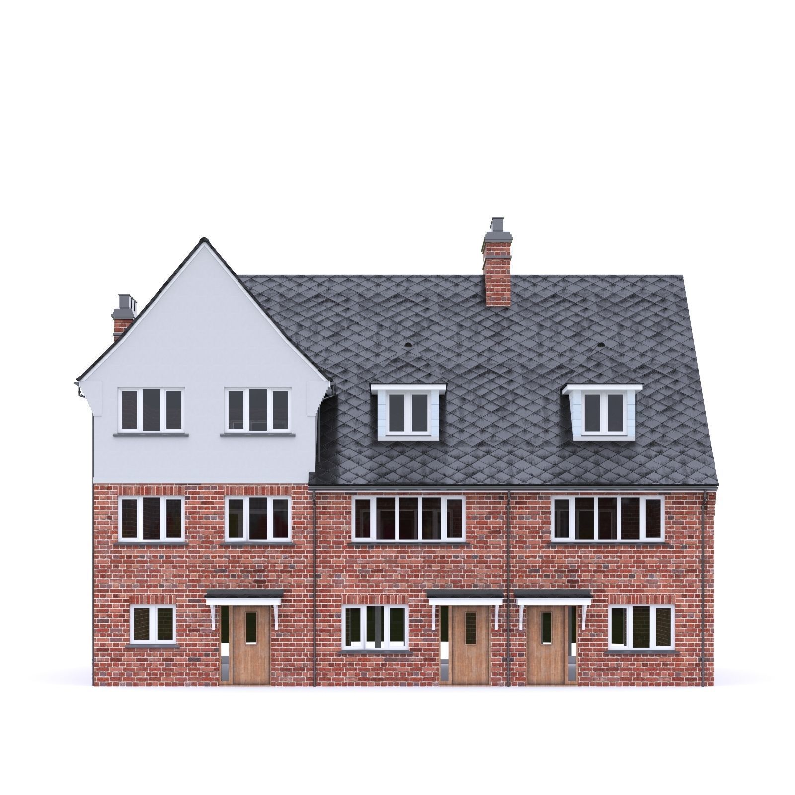 English Brick House 15 Low-poly 3D model_2