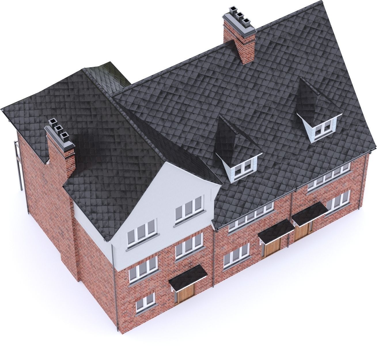 English Brick House 15 Low-poly 3D model_9