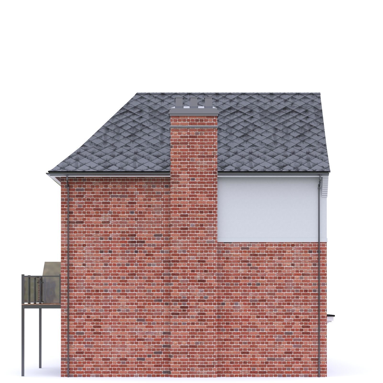 English Brick House 15 Low-poly 3D model_17
