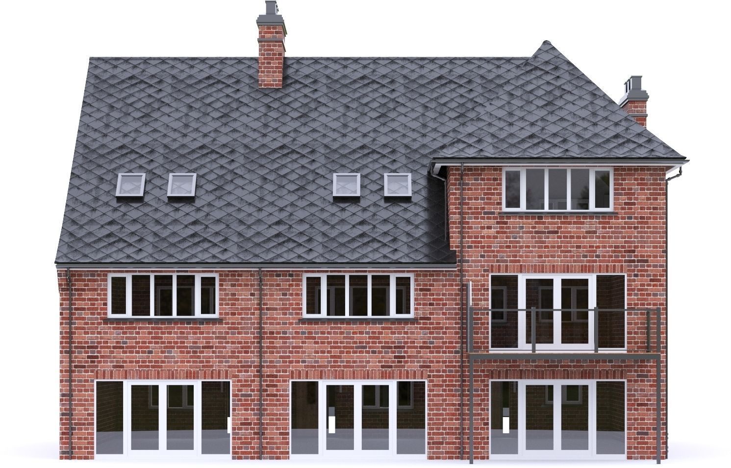 English Brick House 15 Low-poly 3D model_8
