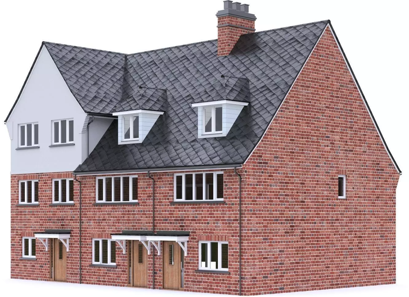 English Brick House 15 Low-poly 3D model_0