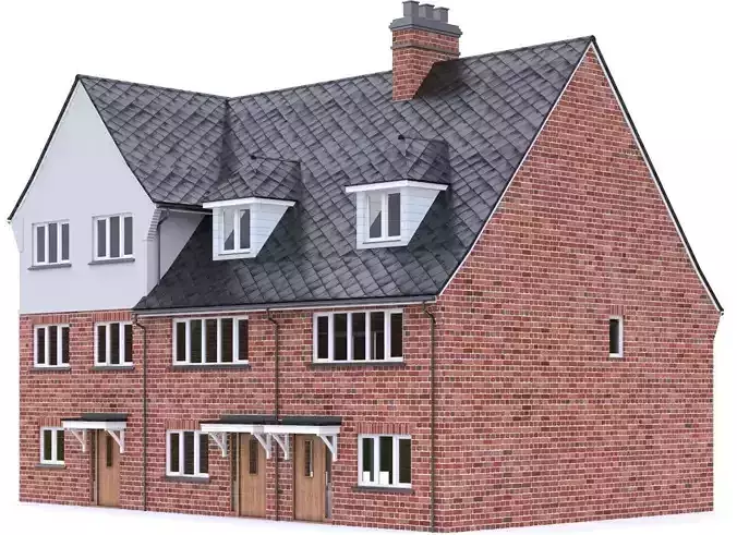 English Brick House 15 Low-poly 3D model
