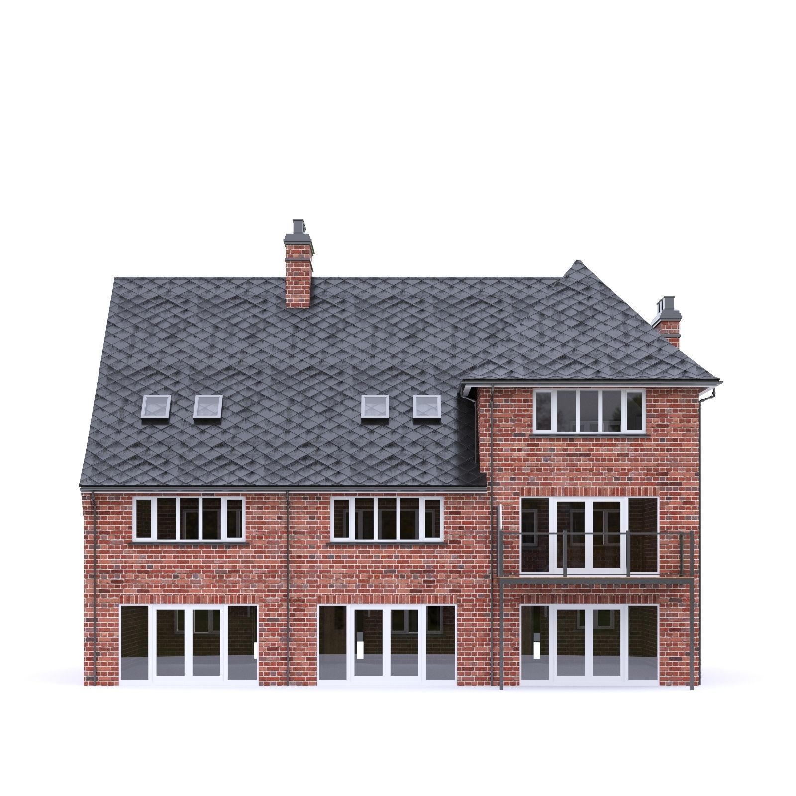 English Brick House 15 Low-poly 3D model_5