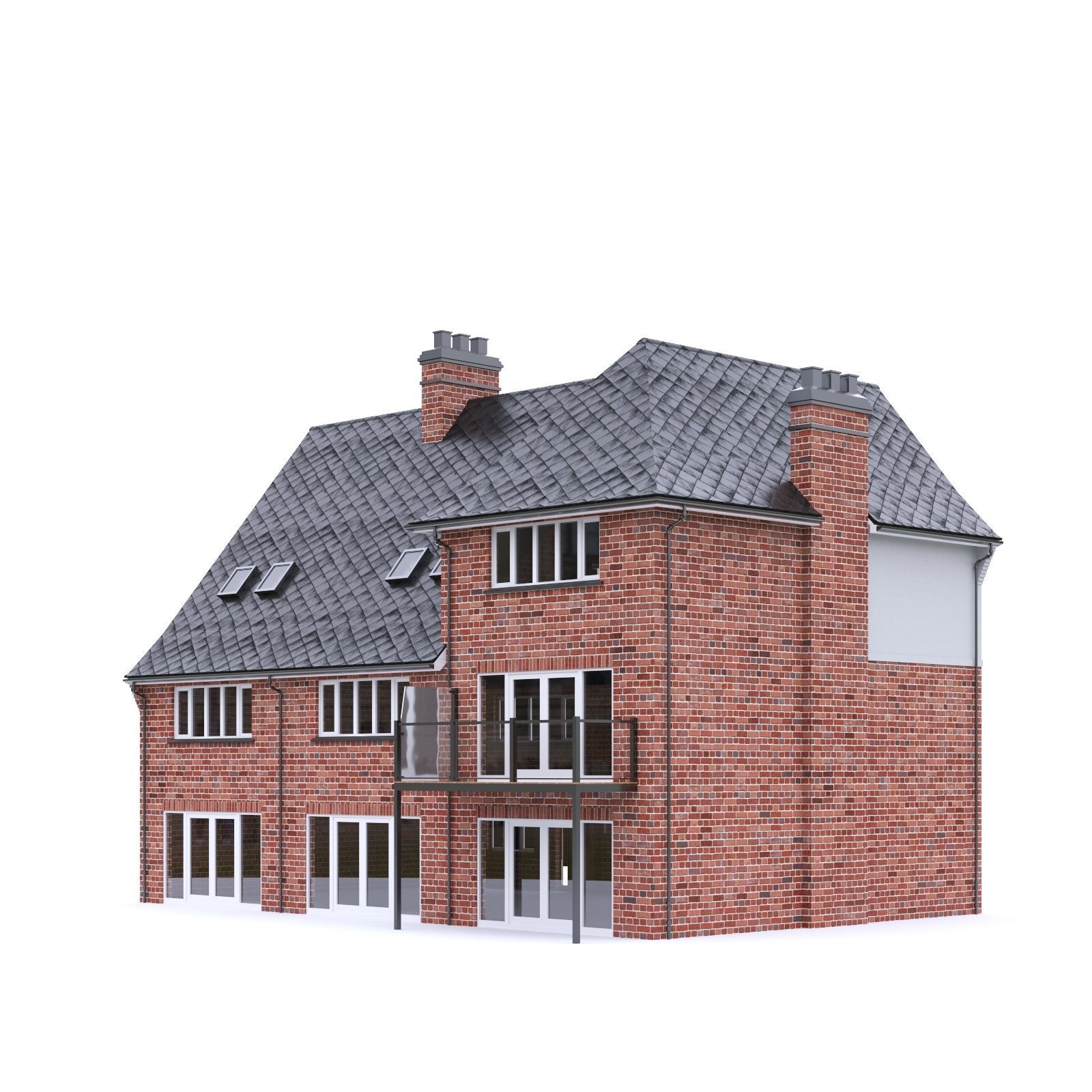 English Brick House 15 Low-poly 3D model_6
