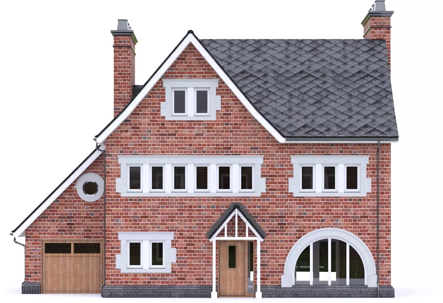 English Brick House 14 Low-poly 3D model_0