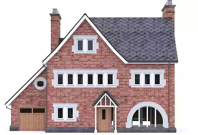 English Brick House 14 Low-poly 3D model