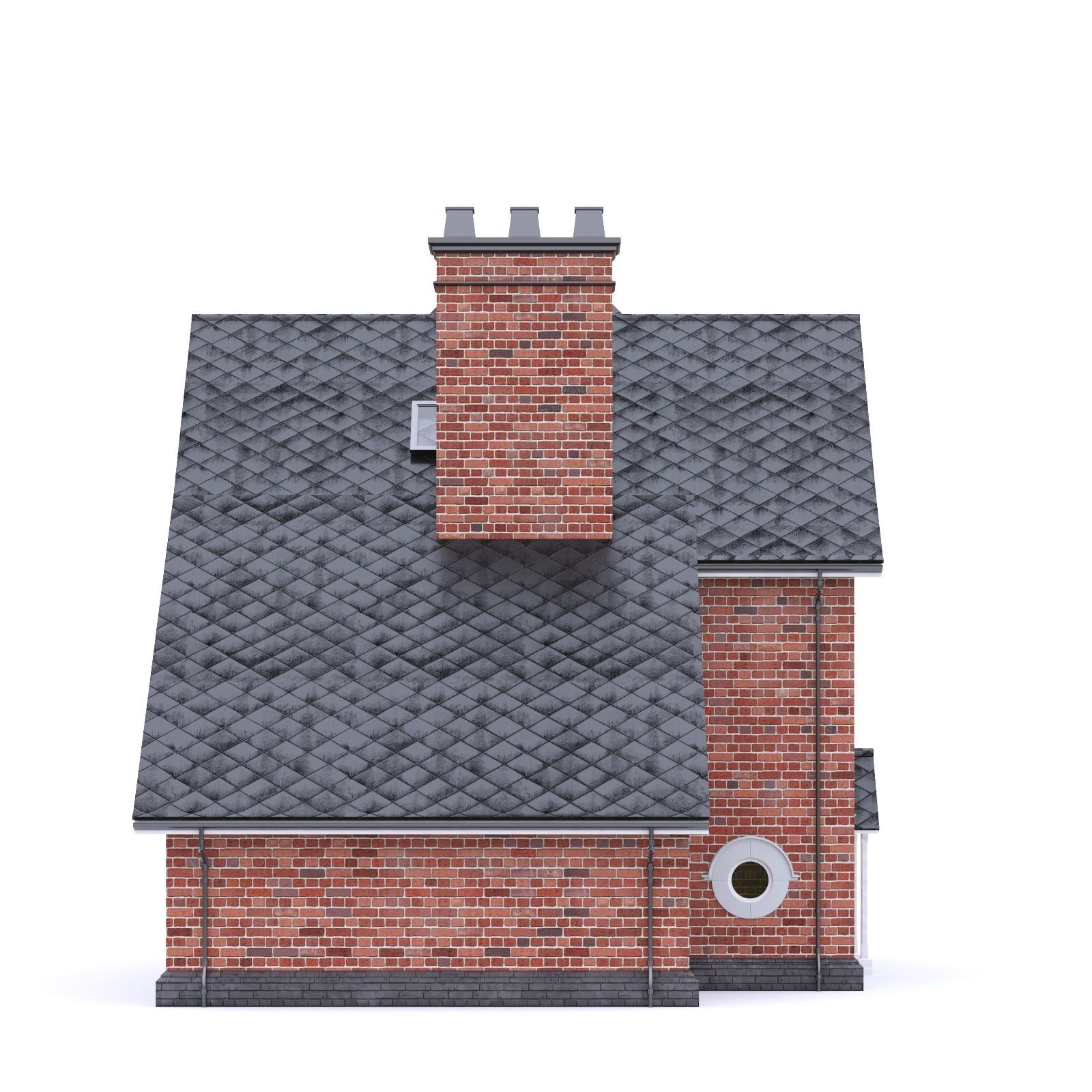 English Brick House 14 Low-poly 3D model_13